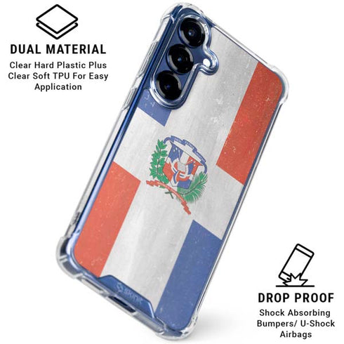 Dominican Republic Flag Faded Galaxy S25 Plus Clear Case